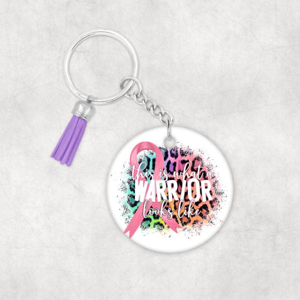 This is What a Warrior Looks Like Breast Cancer Awareness Keychain